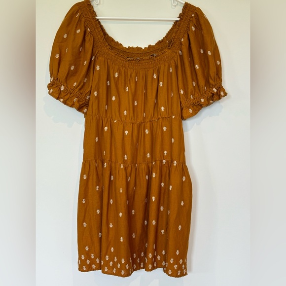 Old Navy Dress with embroidery - Mustard- size Medium *late summer/ fall* - Picture 1 of 5